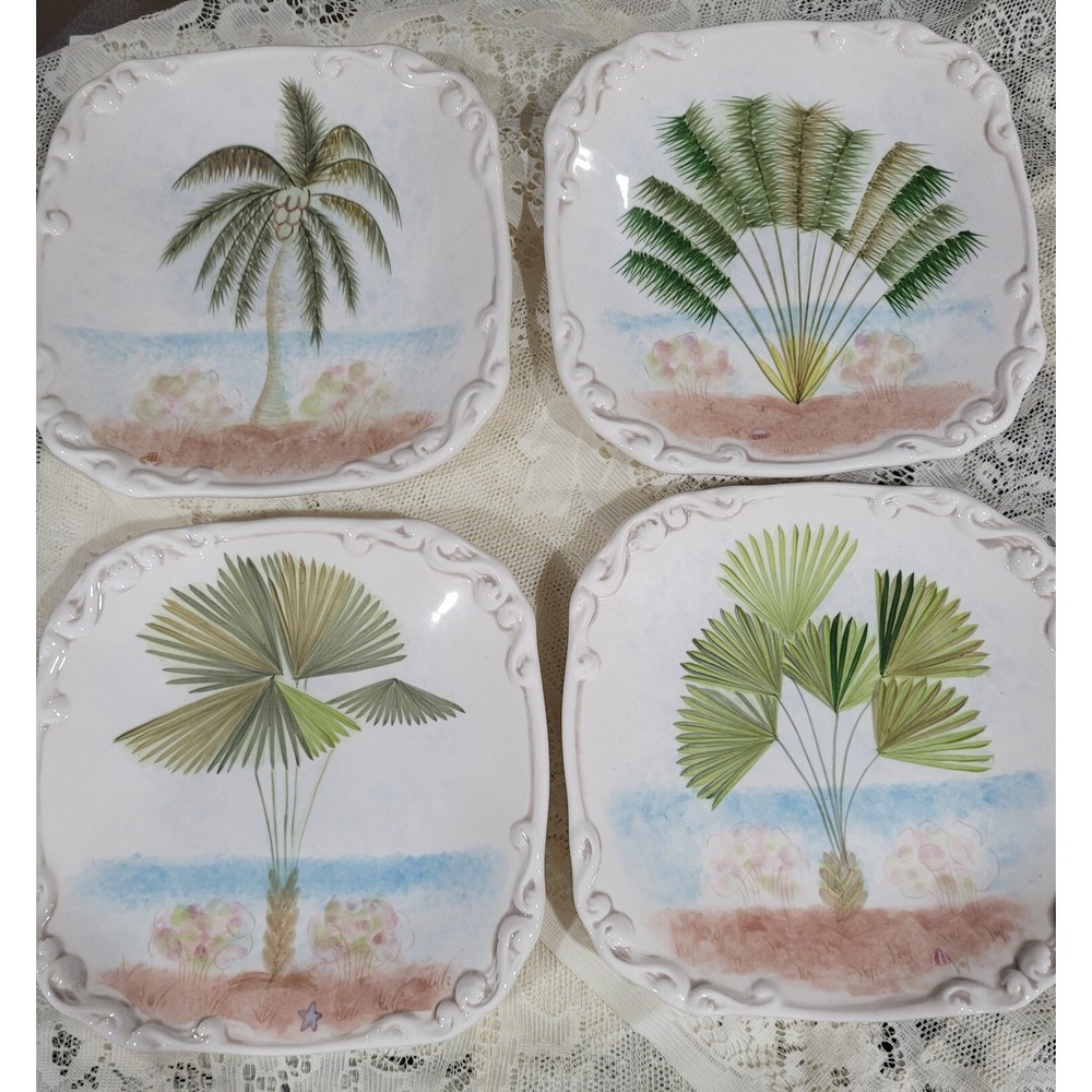 4 AMERICAN ATELIER-By The Sea 8" Square Salad Plate